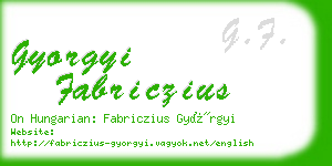 gyorgyi fabriczius business card